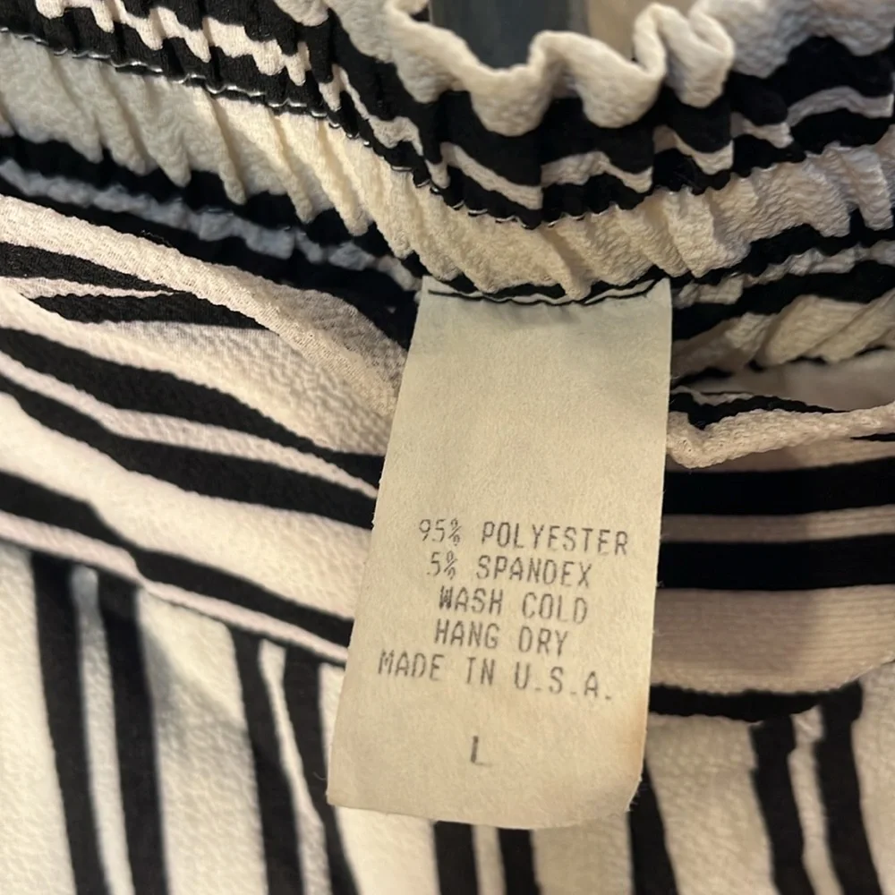 Pull On Back Elastic 1/2 liner Inside Striped Pants - Picture 6 of 8